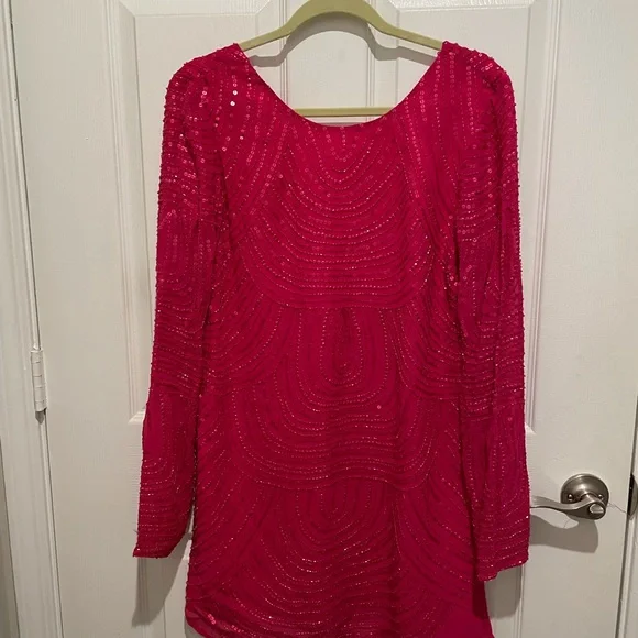show me your mumu pink sequin dress Iggy Dress ~ Beaded Sequins Fuchsia
